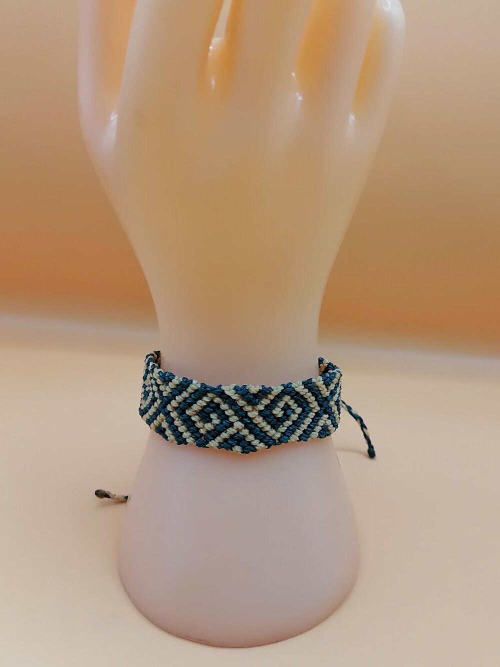 Handwoven Macrame Bracelet with Geometric Designs, Handmade and Adjustable